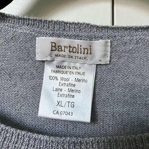 Bartolini Merino Wool Sweater Womens XL Gray Knit Pullover Made in Italy - Picture 2 of 6